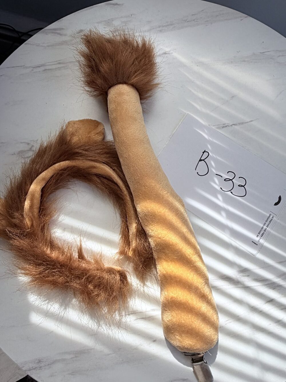 Brown Faux Fur Costume Tail and Horn Accessory Set